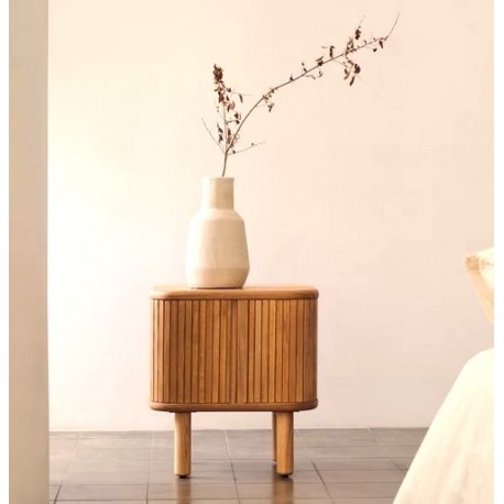 Natural Wood Bedside Table 50x55 Leni VeryForma