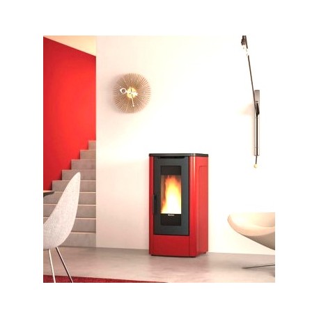 La Nordica Extraflame Dahiana VFS 10 kW Estufa de pellets ventilada rojo burdeos