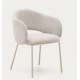 Set of 2 Aina Chairs in beige chenille fabric and metal VeryForma