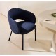 Set of 2 Aina Chairs in blue chenille fabric and metal VeryForma