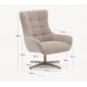 Aspe draaifauteuil beige stof en metaal VeryForma