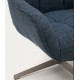 Fauteuil pivotant Aspe tissu bleu et métal VeryForma