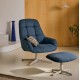 Aspe draaifauteuil blauwe stof en metaal VeryForma