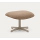 VeryForma Light Brown Fabric and Metal Aspe Footstool