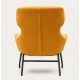 Lina armchair in mustard terry fabric and VeryForma steel