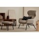 Lina armchair in light brown chenille fabric and VeryForma steel