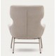 Lina fauteuil in beige chenille stof en VeryForma staal