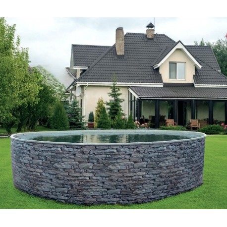 Piscine Tubulaire Ronde Swing Design stone 366x91